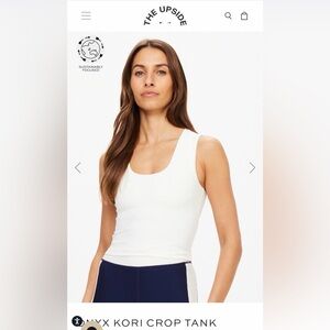 NWT The Upside Onyx Kori Crop Tank in Crème, size Small